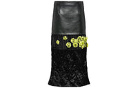 PRADA Leather Long Skirts Women's Black