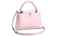 LOUIS VUITTON Capucines Crocodile Leather Capusin Shoulder Crossbody Handbag Medium Size Women's Light Pink