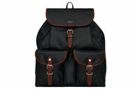 SAINT LAURENT Smooth Leather Backpack Men's Black/Brown