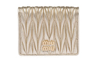 MIU MIU Leather Wallet Women's Gold