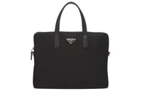 PRADA Nylon With Calfskin Handbag Men's Black