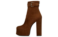 SAINT LAURENT Ankle Boots 14.5cm Women's Brown