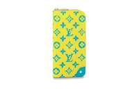 LOUIS VUITTON Zippy Coated Canvas With Leather Trim Wallet Men's Yellow/Blue