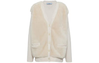 PRADA Shearling-panel Cashmere Cardigan