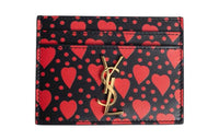 SAINT LAURENT Calfskin Card Holder Women's Red