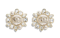 CHANEL Stud Earrings Women's Gold