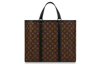 LOUIS VUITTON Cow Leather Handbag Large Size Men's Dark Brown