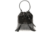 MIU MIU Lambskin Bucket Bag Handbag Women's Black