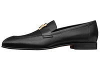 HERMES PARIS Casual Shoes Men Black/Gold