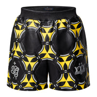 LOUIS VUITTON Soccer Ball Patchwork Leather Shorts