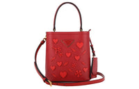 PRADA Cow Leather Shoulder Bag Crossbody Bag Handbag Women's Red