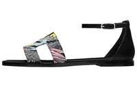 HERMES Santorini Strap Sandals Women's Black