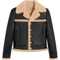 CELINE Straight-cut Blouson Jacket In Curly Lambskin