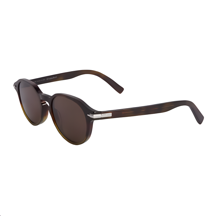 DIOR Acetate Metal Round Sunglasses Unisex Tortoiseshell