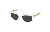 MIU MIU Acetate Irregular Shape Sunglasses Unisex White