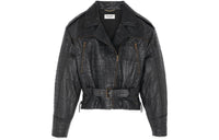 SAINT LAURENT Leather Jacket Women's Black