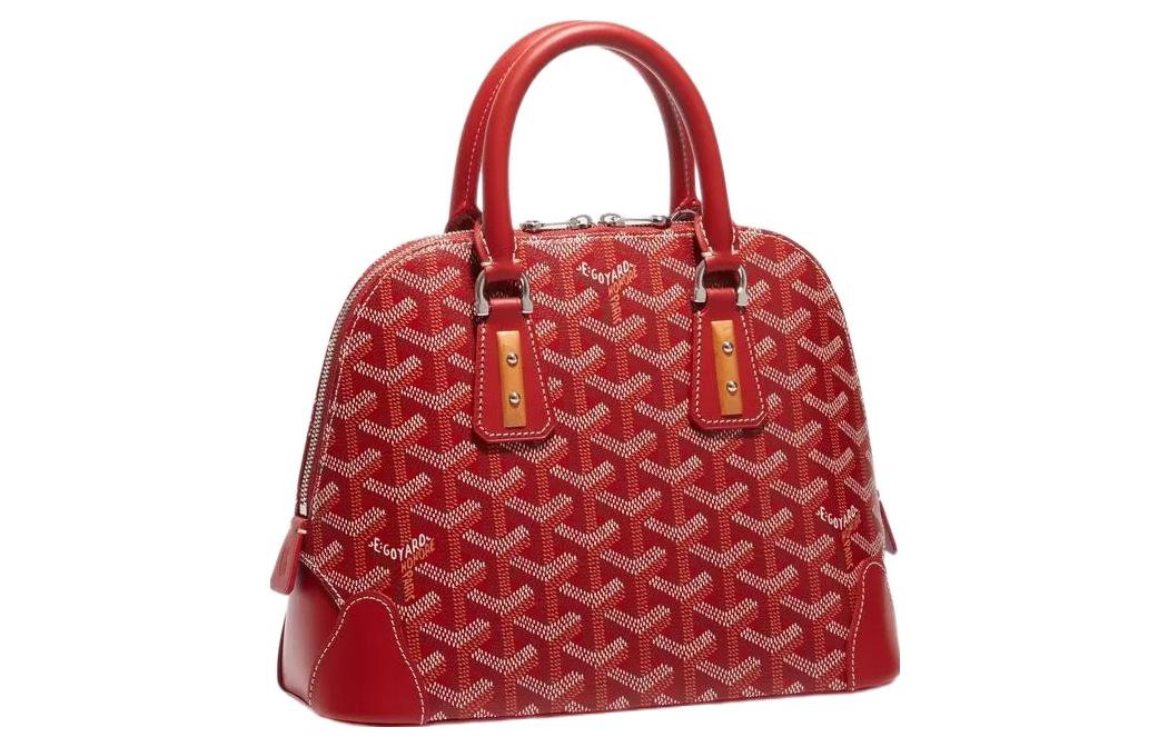 GOYARD Canvas With Calfskin Dome Bag Handbag, Shoulder Bag Mini Women's Red