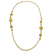 CHANEL 1990 2000 Logo Plaque Cable link Necklace