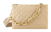 LOUIS VUITTON Sheepskin Shoulder Bag Crossbody Bag Medium Size Women's Light Brown