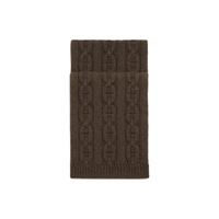 HERMES Cashmere Knit Scarves Men's Brown