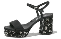 CHANEL Strap Sandals 9cm Women's Black
