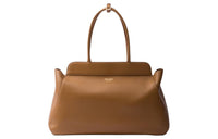 PRADA Leather Handbag Large Size Women's Caramel