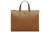 PRADA Saffiano Leather Tote Bag Shopping Bag Handbag Men's Cinnamon