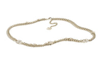 CHANEL Double C Stars Decoration Waist Chains Women's Gold