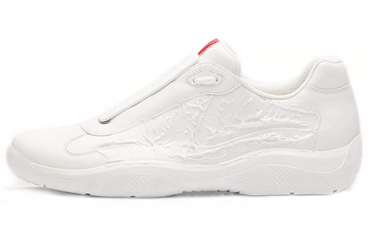 Cass x PRADA Att4ck Wear-Resistant Low-Top Athletic Shoes Unisex Signal White