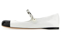 MIU MIU Chunky Heel Mary Jane Shoes Women's Black White