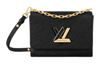 LOUIS VUITTON Twist Epi Grain Leather Handbag, Shoulder Bag Women's Black