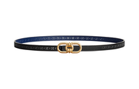 HERMES Plaisance Cut-Out Decoration Smooth Buckle Leather Belts Women's Black Width: 1.3cm