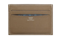 HERMES Cow Leather Card Holder Regular Men's Elephant Gray/Tarsal Blue
