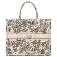DIOR Cotton Tote Bag, Shopping Bag, Handbag Large Size Women's Beige