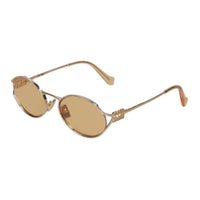 MIU MIU Metal Oval Sunglasses Women's Gold