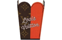 LOUIS VUITTON Canvas With Leather Popcorn Basket Storage Bag Unisex Orange & Brown