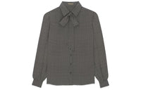 SAINT LAURENT Geometric print Pussy bow Shirt