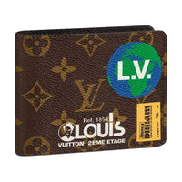 LOUIS VUITTON Multiple Wallet Monogram Logo Story Brown