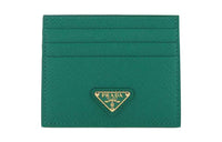PRADA Leather Card Holder Women's Green