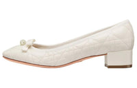 DIOR Chunky Heel High Heels 3cm Women's Ecru