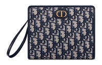 DIOR 30 Montaigne Canvas Handbag Clutch Small Size Women's Blue