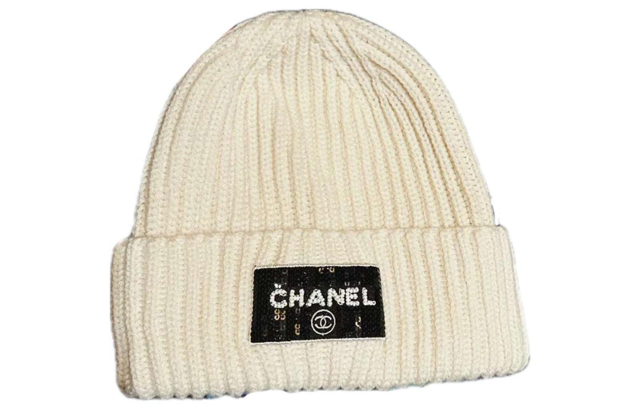 CHANEL Cashmere Beanies Unisex White