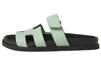 HERMES Chypre Rubber Sole Slip Resistant Slide Slippers Women's Light Green