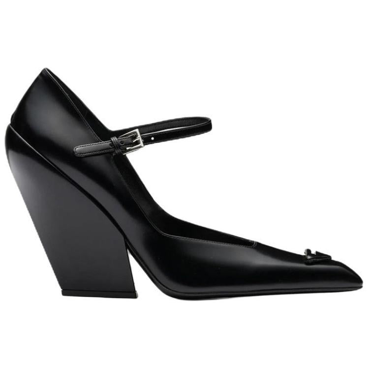 PRADA Brushed Leather Pumps 'Black' Women's