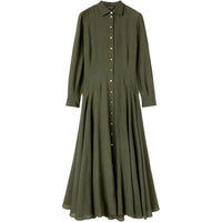 Loro Piana Long-Sleeved Dresses Women's Steamed Tea Green