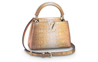 LOUIS VUITTON Capucines High-Gloss Crocodile Leather Capusin Shoulder Crossbody Handbag Women's Light Gold