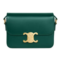 CELINE Triomphe Calfskin Crossbody Bag, Shoulder Bag Women's Racing Green