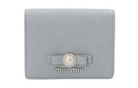 MIU MIU Leather Wallet Women's Gray