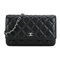 CHANEL Lambskin Shoulder Bag Crossbody Bag Women's Black