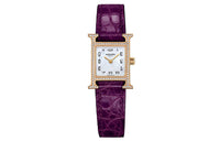 HERMES Heure H Wrist Watch Quartz Movement Genuine Leather Strap White Dial Women's Watch